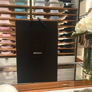 Kiton shopping bag. 8 inches long and 12 inches tall. Color black.